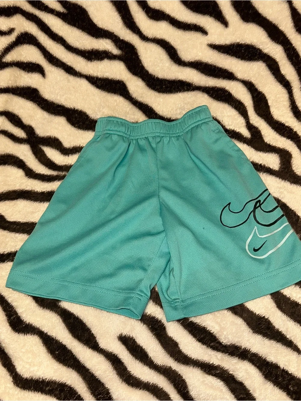 Nike Teal Boys' Athletic Shorts with Swoosh Graphics